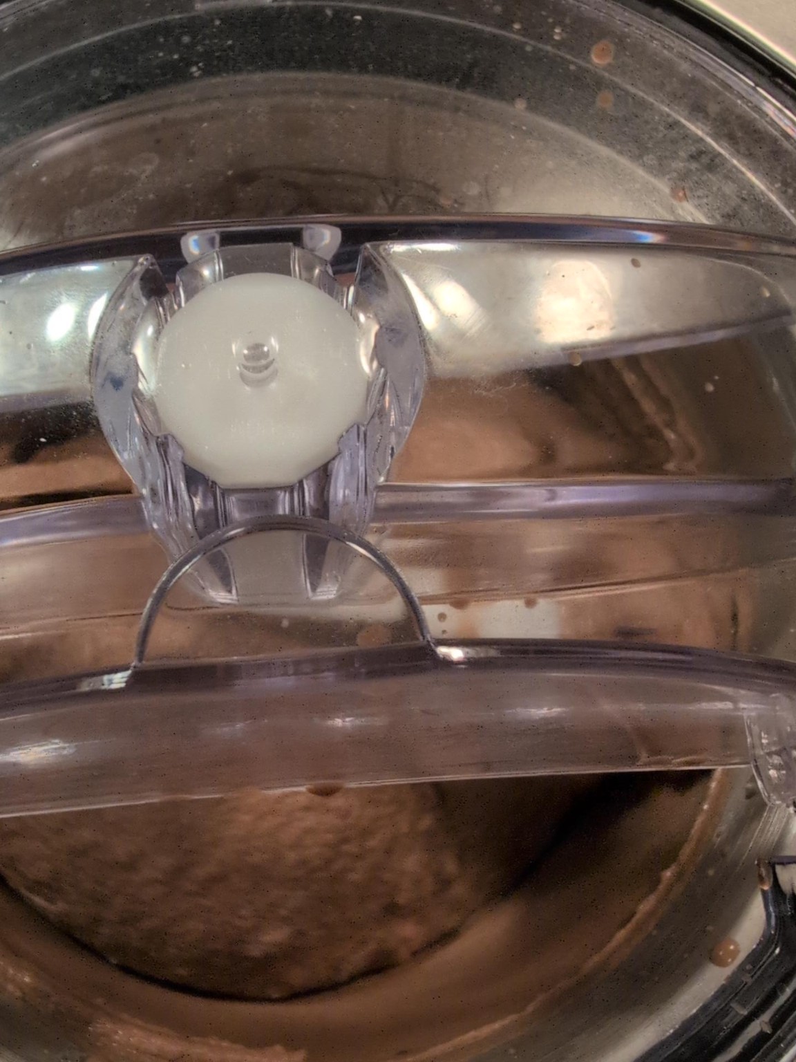 Chocolate banana gelato thickening into folds