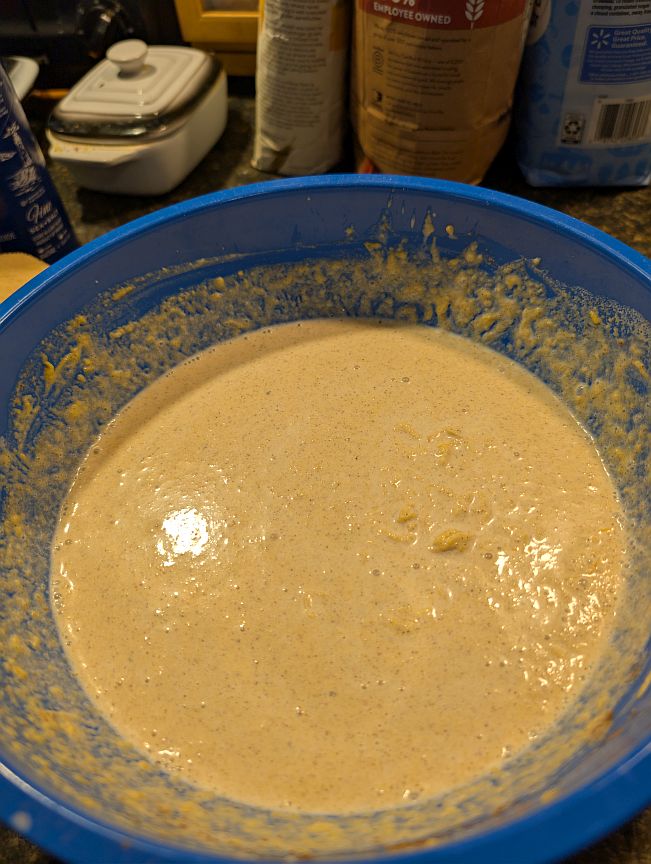 Smooth spiced pumpkin gelato base after whisking
