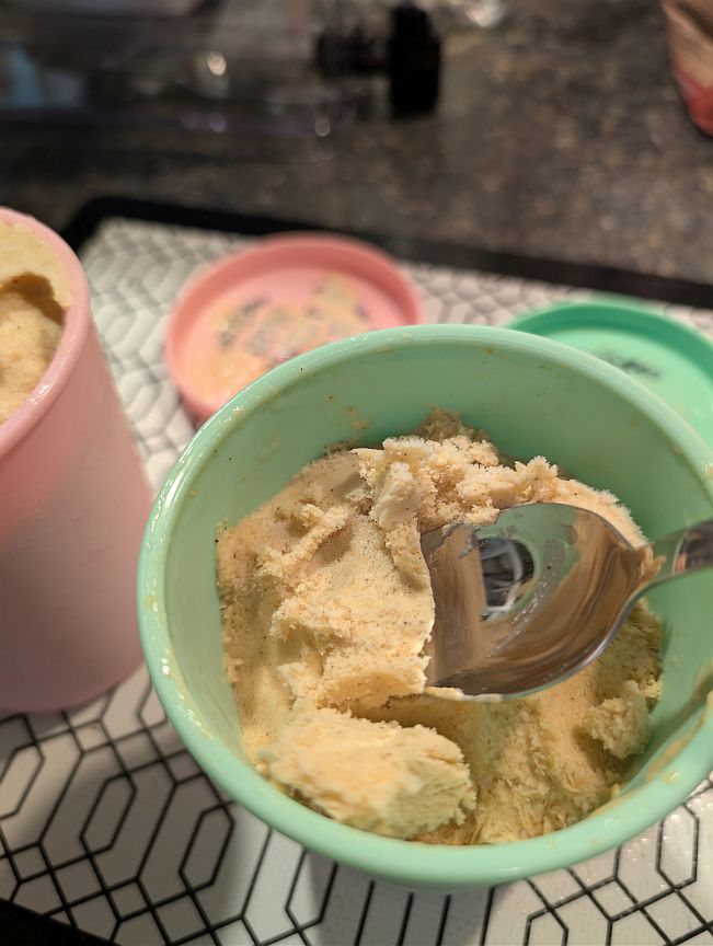 Frozen pumpkin gelato topped with crushed gingersnaps